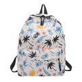 Zaino bianco con stampe tropicali di palme e ananas in nylon leggero e versatile - Modello 1