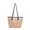Borsa tote alla moda kaki e marrone con stampa New York e grande capacità - Cachi