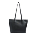 Borsa tote nera da donna con scritte dorate alla moda e sottili spalline resistenti - Nero