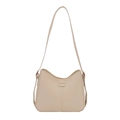 Sac seau minimaliste en similicuir beige avec boucle dorée et bandoulière réglable - Blanc Sans Pendentif