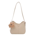 Sac seau beige chic avec étiquette FASHION et joli pendentif étoile en peluche marron - Blanc Avec Pendentif Étoile
