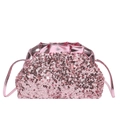 Rosa Pailletten Abendtasche für Damen mit Kettenriemen und wolkenförmigem Lederdesign - Rosa