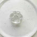 Detailed top view of a laser iridescent cat paw phone socket on a white ceramic plate - Cat Claw (Glossy) / Aurora