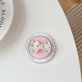 Support de téléphone MagSafe avec nœud à pois et texture perle dans son emballage cadeau - Noeud Papillon Magnétique à Pois / Rose
