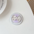 Detail of white bow magnetic phone grip with black dots and Gift For You packaging - Magnetic Polka Dot Bowknot / Purple