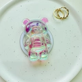 Macro detail of 3D iridescent bear phone grip with laser electroplated resin finish - Magnetic Bear - Colorful Laser
