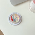 Primer plano del soporte para móvil con diseño de océano, estrella de mar y peces - Magnético - Bola de Cristal Luz Azul - No.2 Estrella Perla Pez Rojo