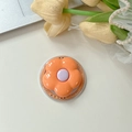 Détail du support de téléphone fleur orange avec imprimé Gift For You sur la base ronde - Orange