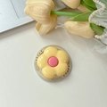 Detail of yellow flower MagSafe phone grip with Gift For You print on clear base - Yellow