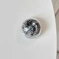 Close-up of circular phone grip with silver holographic sequins and laser effect - Colorful Sequins-Iridescent