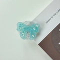 Detail shot of light blue butterfly phone grip with glitter and iridescent sequins texture - Self-Adhesive Style - Blue Butterfly (Epoxy Phone Grip - 3D Rhinestone Bow - Blue)