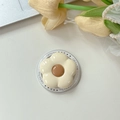 Support de téléphone MagSafe en forme de fleur blanc crème avec centre brun et motif - Blanc Cassé