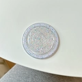 Detail shot of MagSafe phone grip with holographic glitter and sequins in clear resin - Magnetic - Glitter Epoxy - White