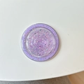 Detailed view of the purple glitter resin round MagSafe phone grip with laser sequins - Magnetic - Glitter Epoxy - Dark Purple