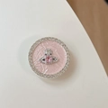 Detailansicht der rosa Strass-Planeten-Handyhalterung mit glitzerndem Kristallrand - Rosa Strass Planet - Rosa