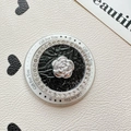 Elegant phone grip holder with silver rose relief, black texture and sparkling rhinestones - Magnetic Stand - Bowknot / Black