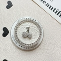 Sparkling silver rhinestone cherry phone grip stand with Gift For You lettering - Magnetic - Rhinestone Pearlescent - White Diamond Cherry / White