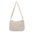 Retro corduroy underarm bag in cream white with a minimalist rectangular design - White