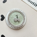 Mint green rhinestone cherry phone grip with Gift For You engraving and star motifs - Magnetic - Rhinestone Pearlescent - White Diamond Cherry / Green