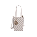 Bolso tote beige con estampado de letras M y correa de hombro ajustable - Blanco