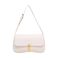 Sac sous le bras blanc minimaliste avec boucle dorée et design de base incurvé - Blanc