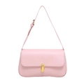 Sac sous le bras minimaliste rose pâle avec fermoir capsule doré et bandoulière réglable - Rose
