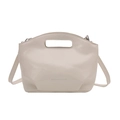 Borsa a secchiello minimalista bianco crema con manico e scritta FASHION & BAGS - Bianco