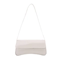 Minimalistische witte PU-lederen kleine vierkante tas met klepsluiting en schouderband - Wit