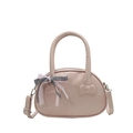 Bolso de mano rosa para mujer con lazos estilo Hello Kitty y correa ajustable - Con Colgante / Rosa