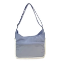 Lavender messenger ita bag with large transparent PVC window for pins and nylon strap - Green