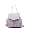Schicker lavendel-lila Rucksack mit Stickerei und weißem Seilgriff für Damen Mode - Rosa