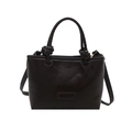 Retro dark brown square leather handbag with knot handle detail and crossbody strap - Brown