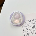 Close-up of magnetic phone grip with purple glitter and pink jewels on card - Retro Pink Series - Purple Center Pink Base
