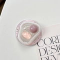 Vue détaillée du support de téléphone magnétique avec perles et pierres style ins - Série Rose Rétro - Rose Pâte de Haricot