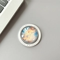 Macro shot of galaxy nebula pop grip with transparent glass dome and gift text - Magnetic Starry Sky Pattern 6