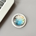 Detailed top view of a cosmic star nebula crystal ball magnetic phone grip on a desk - Magnetic Starry Sky Pattern 8