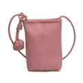Pink lychee texture leather mini crossbody phone bag with stylish knotted shoulder strap - Pink