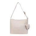 Secchiello chic bianco sporco a grana litchi con tracolla regolabile e borsellino - Bianco Sporco
