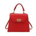Bolso de hombro rojo grande con cierre metálico dorado y correa desmontable - Rojo