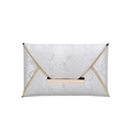 Elegante borsa a busta color argento con stampa serpente e finiture in metallo dorato - Argento