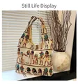 Chic woven jacquard tote bag featuring Egyptian mythology patterns and Anubis design - Primitive Man Art