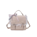 Zaino e borsa chic stile coreano con pizzo e fiocchi decorativi e spalline regolabili - Borsa Singola / Rosa