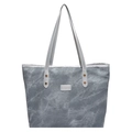 Bolso tote gris con textura de mármol y gran capacidad con asas reforzadas para mujer - Azul oscuro