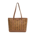 Bruine grote tote bag met schattig berenpatroon en slanke schouderbanden - Bruin