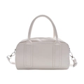 White Boston handbag with KS&KS embossed letters and adjustable shoulder strap - White Without Pendant
