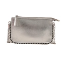 Silver envelope chain bag with metallic texture and studded trim for modern women - Silver
