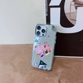 Dettaglio custodia iPhone a specchio con supporto a cuore rosa e strass colorati - Stile Supporto Strass a Specchio (Senza Catena) / iPhone 7/8/SE 2020