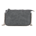 Grey envelope crossbody bag with silver chain strap and metal rivet details - Blue