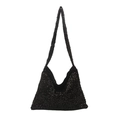 Modische schwarze Pailletten-Tragetasche für Damen mit schimmerndem Design und viel Platz - Schwarz