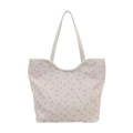 Borsa tote bianca con stampa a farfalla rosa e design capiente per l'uso quotidiano - Farfalla